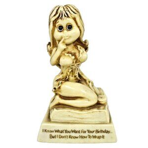 Russ Berrie: I Know What You Want For Your Birthday... Sexy Girl Figure Vintage